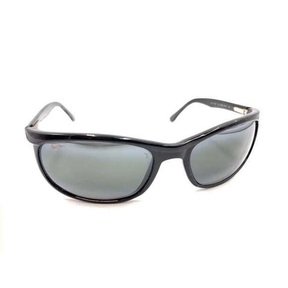 Maui Jim MJ 168-02 Black Wrap Sunglasses Gray Lens 135 Japan Designer Sports